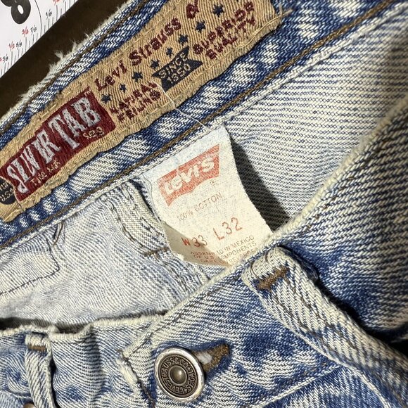 VINTAGE Levis Denim Jeans Mens 33x32 SilverTab 560 Wide Grunge USA 90s Y2K - Picture 7 of 12